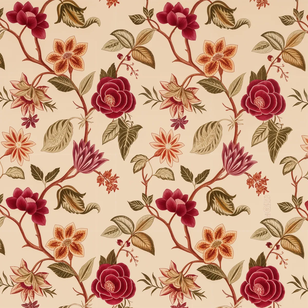 Textile print rebuilt thread by thread by Creative Upscale - after